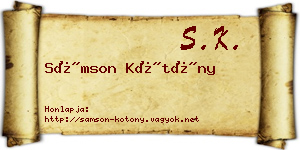 Sámson Kötöny névjegykártya